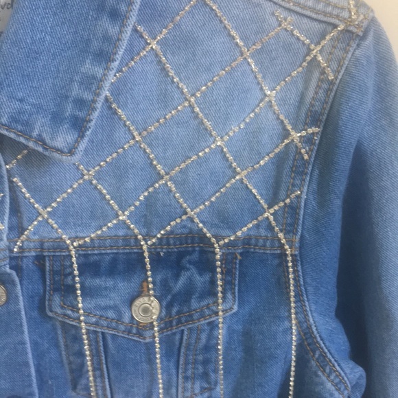 COPY - Women’s denim jacket rhinestone tassels NWT - Picture 8 of 10